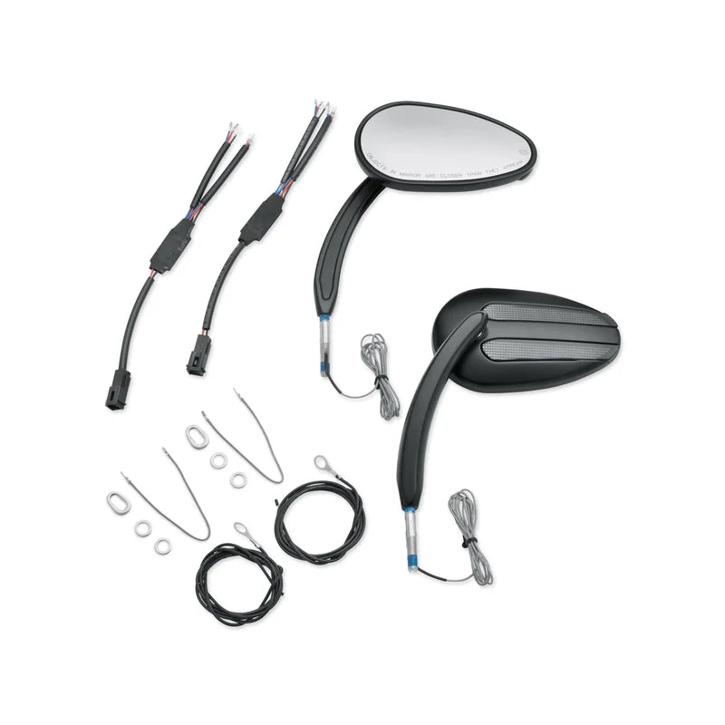 Harley-Davidson 56000081 Satin Black Lighted Mirror Kit