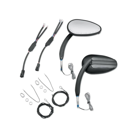 Harley-Davidson 56000081 Satin Black Lighted Mirror Kit