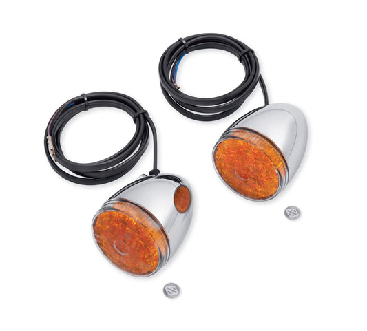 Harley-Davidson Front Bullet LED Turn-Signal Kit with Amber Lenses | 67800061
