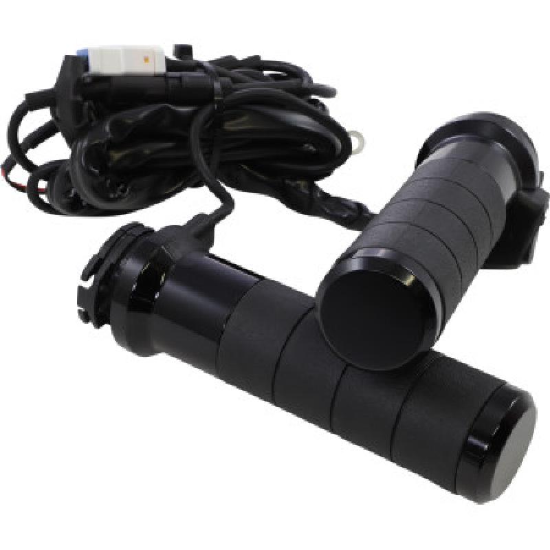 Koso AX068K10 Titan-X Heated Grips - Black, Cable Throttle