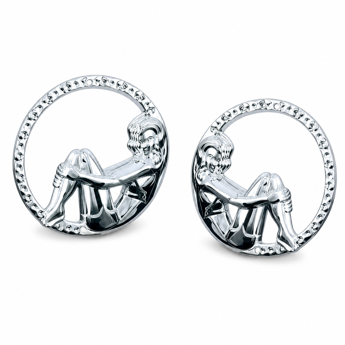 Kuryakyn 3768 Chrome Illiana Gauge Bezels for 2 in. Gauges