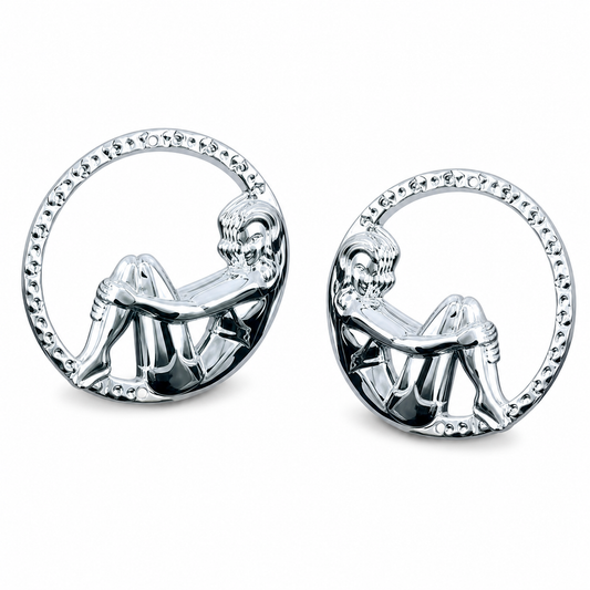 Kuryakyn 3768 Chrome Illiana Gauge Bezels for 2 in. Gauges