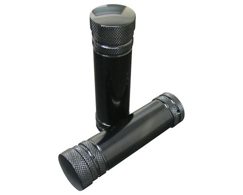 Neofactory 000646 black aluminum 4 Rib grip pair for 1-inch handlebars