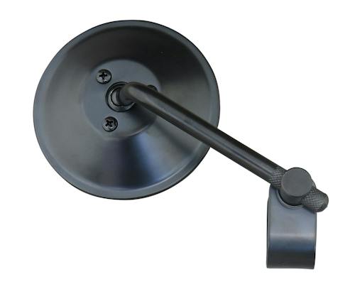 Neofactory 001022 black 4-inch short-stem mirror with clamp