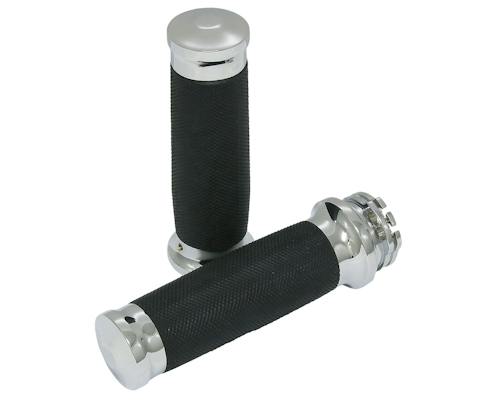 Neofactory 001279 knurled rubber cable-throttle grip pair Polished