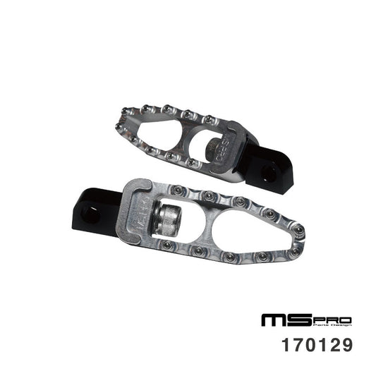 MS PRO MSP-170129 MS PRO CNC FOOTPEGS SILVER ANODIZED