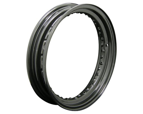 MotoTown 16 x 3.0 in. 40-Hole Steel Rim with 15 mm Side Valve - Black Powder Coat