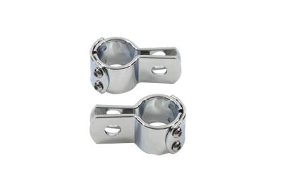 MotoTown 3-Piece 1-1/4 in. Footpeg Mount Clamp Set - Chrome