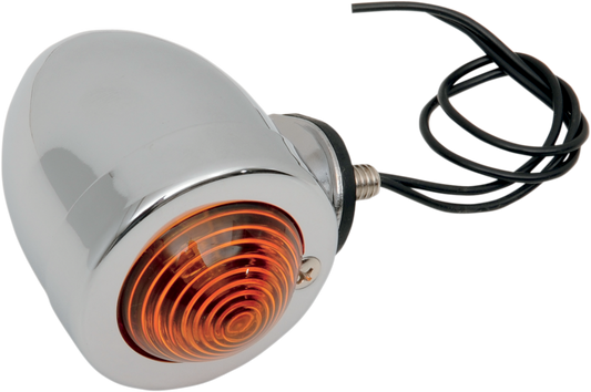 MotoTown Bottom-Mount Bullet Marker Light - Chrome with Amber Lens