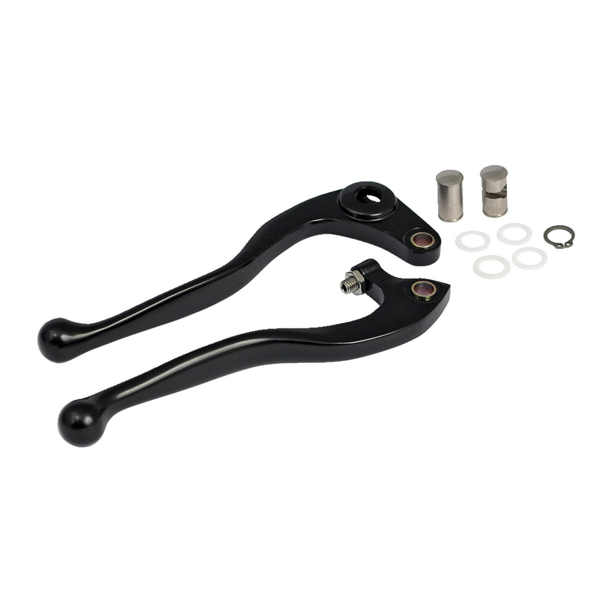 MotoTown Old-School Brake & Clutch Lever Set - Black