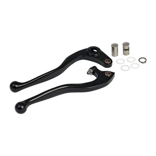 MotoTown Old-School Brake & Clutch Lever Set - Black