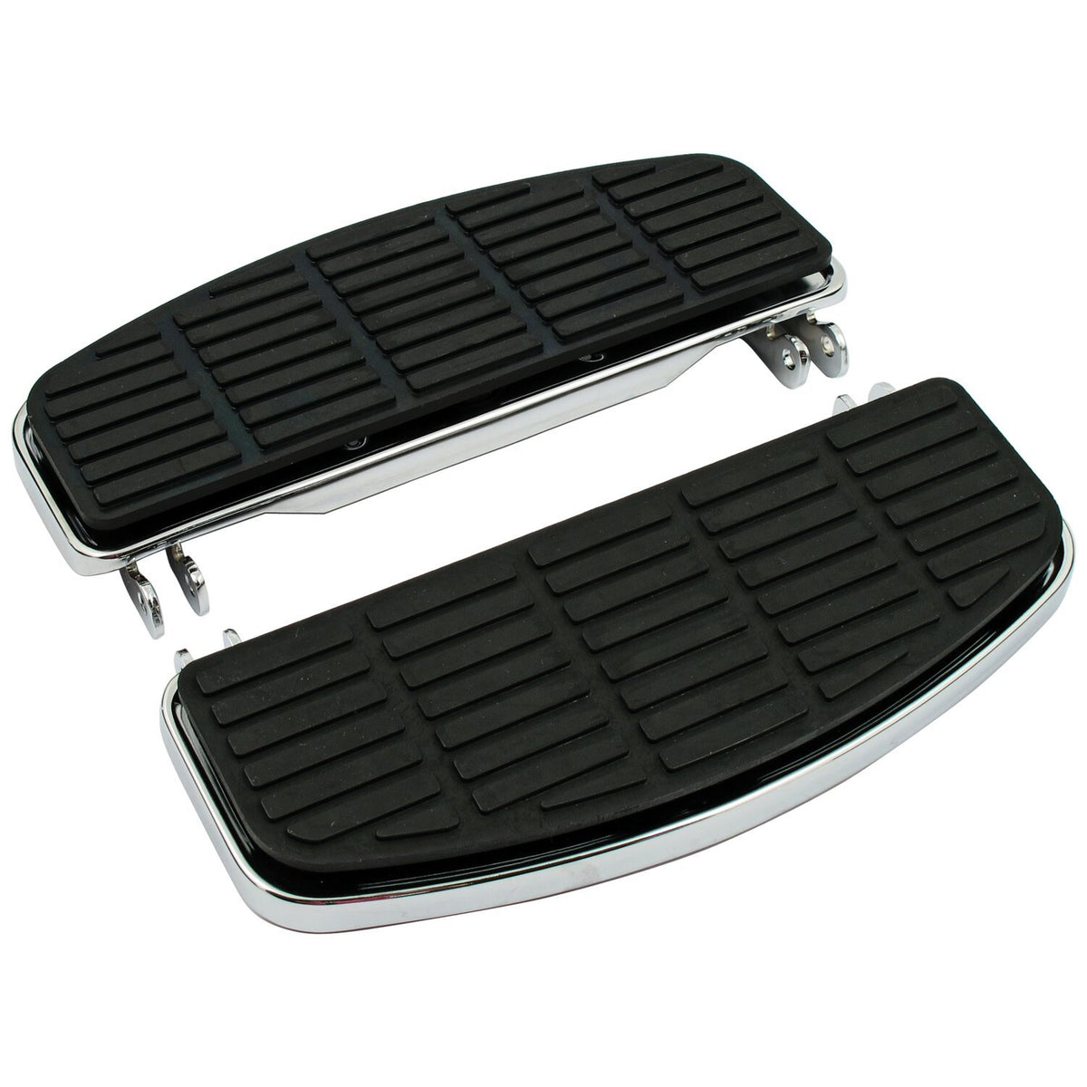 MotoTown 10 in. Rider Floorboard Set - Chrome with Black Pads, OEM 50621-06