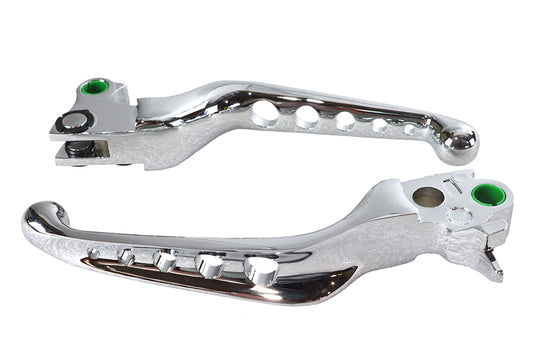 MotoTown 5-Hole Brake & Clutch Lever Set - Chrome
