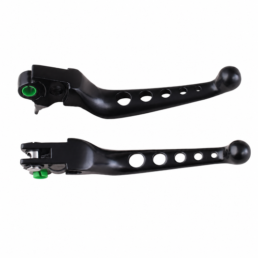 MotoTown 5-Hole Brake & Clutch Lever Set - Black
