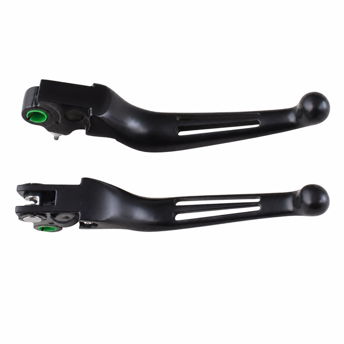 MotoTown Slotted Wide-Blade Brake & Clutch Lever Set - Black
