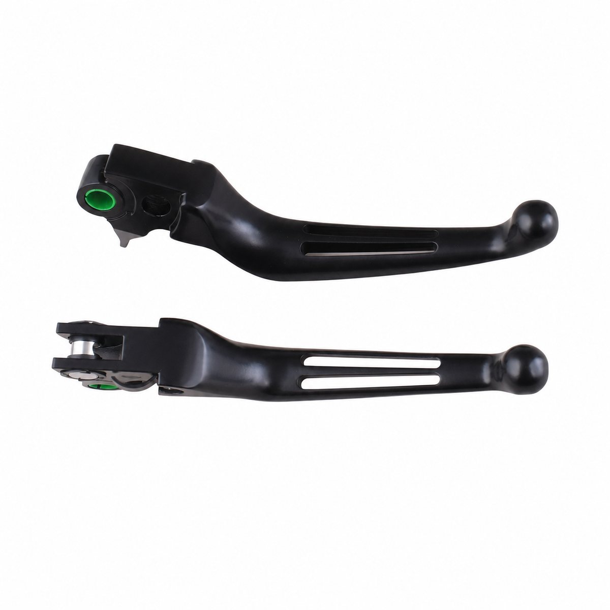 MotoTown 2-Slot Brake & Clutch Lever Set - Black