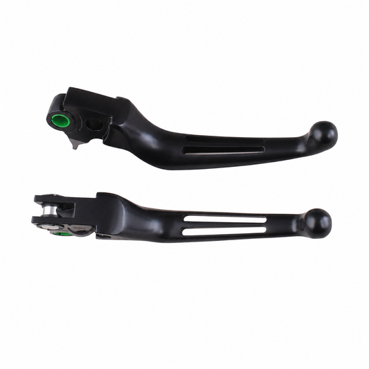 MotoTown 2-Slot Brake & Clutch Lever Set - Black