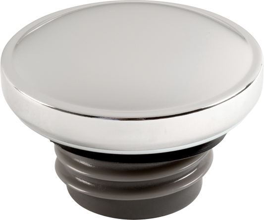 MotoTown Chrome Smooth Vented Screw-In Gas Cap, 1996+
