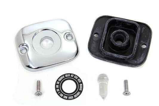 MotoTown Smooth Front Master Cylinder Cover Kit, OEM 45004-96 - Chrome