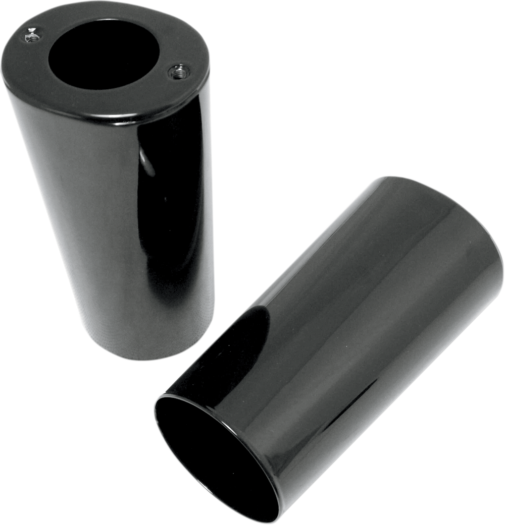 MotoTown 6-1/2 in. Stock-Length Fork Slider Cover Pair, Gloss Black