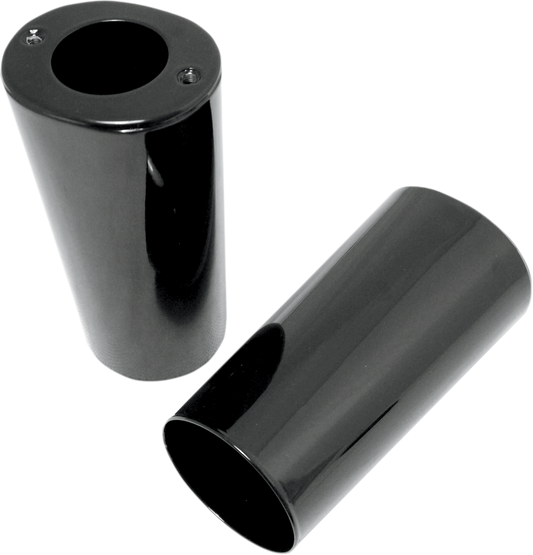 MotoTown 6-1/2 in. Stock-Length Fork Slider Cover Pair, Gloss Black