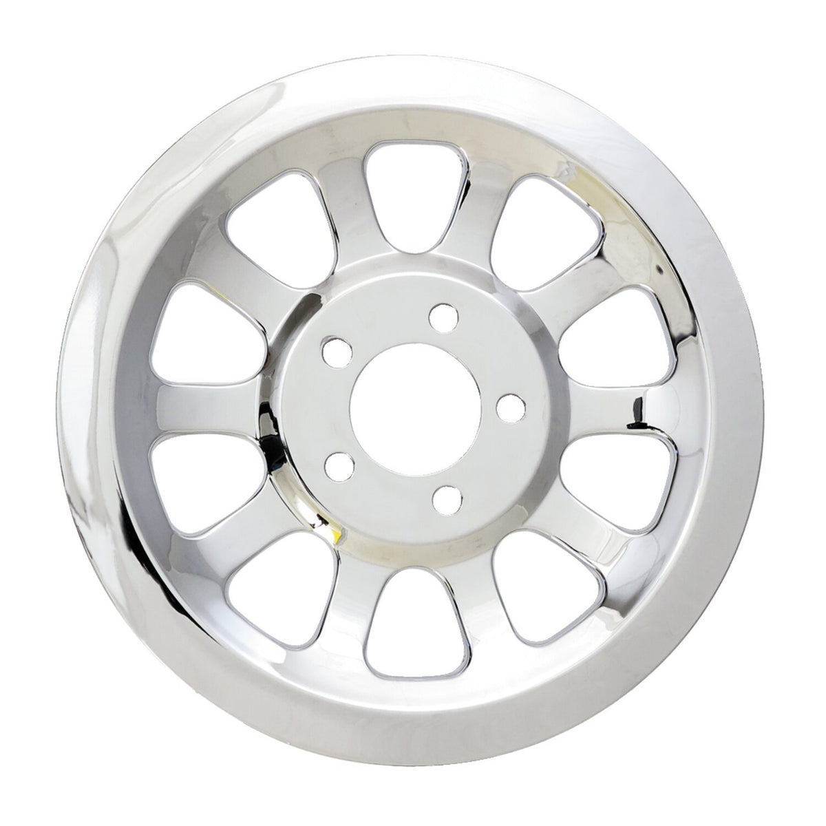 MotoTown 66-Tooth Rear Pulley Cover, OEM 37757-07 - Chrome for 2007+ Softail / 2007 Touring