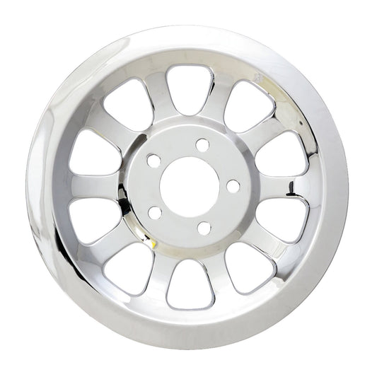 MotoTown 66-Tooth Rear Pulley Cover, OEM 37757-07 - Chrome for 2007+ Softail / 2007 Touring