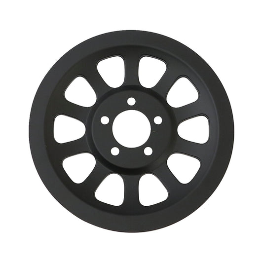 MotoTown 70-Tooth Rear Pulley Cover - Matte Black for 2007-2017 FXST / FLT