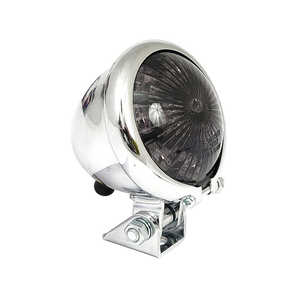 MotoTown Bates LED Taillight, Chrome, Smoke Lens