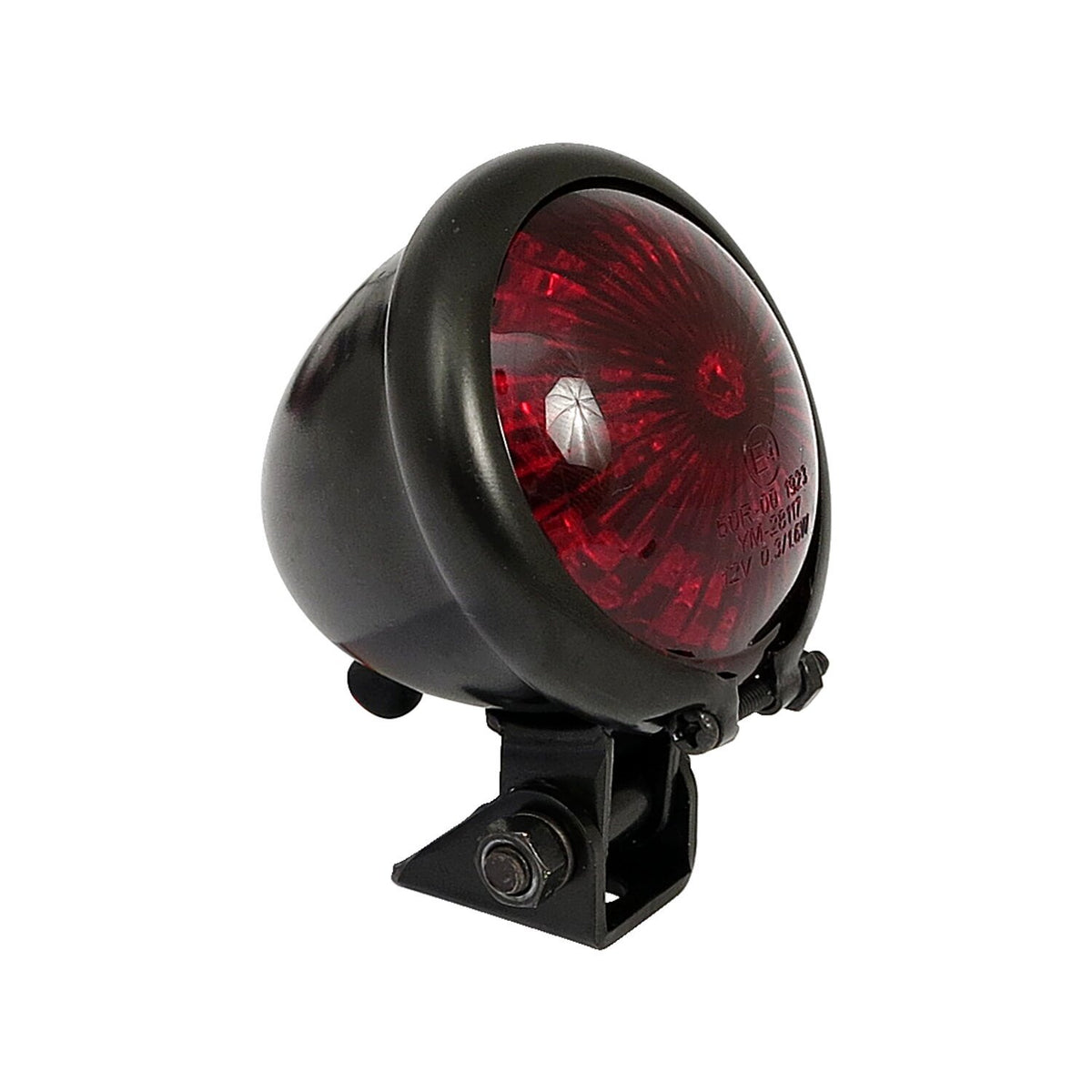 MotoTown Bates-Style LED Taillight - Black / Red Lens