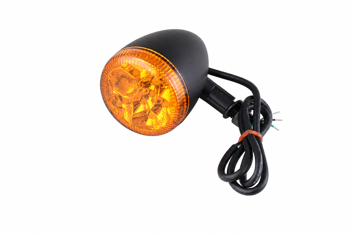 MotoTown 3 合 1 LED 前方向燈飾板，黑色，琥珀色燈殼