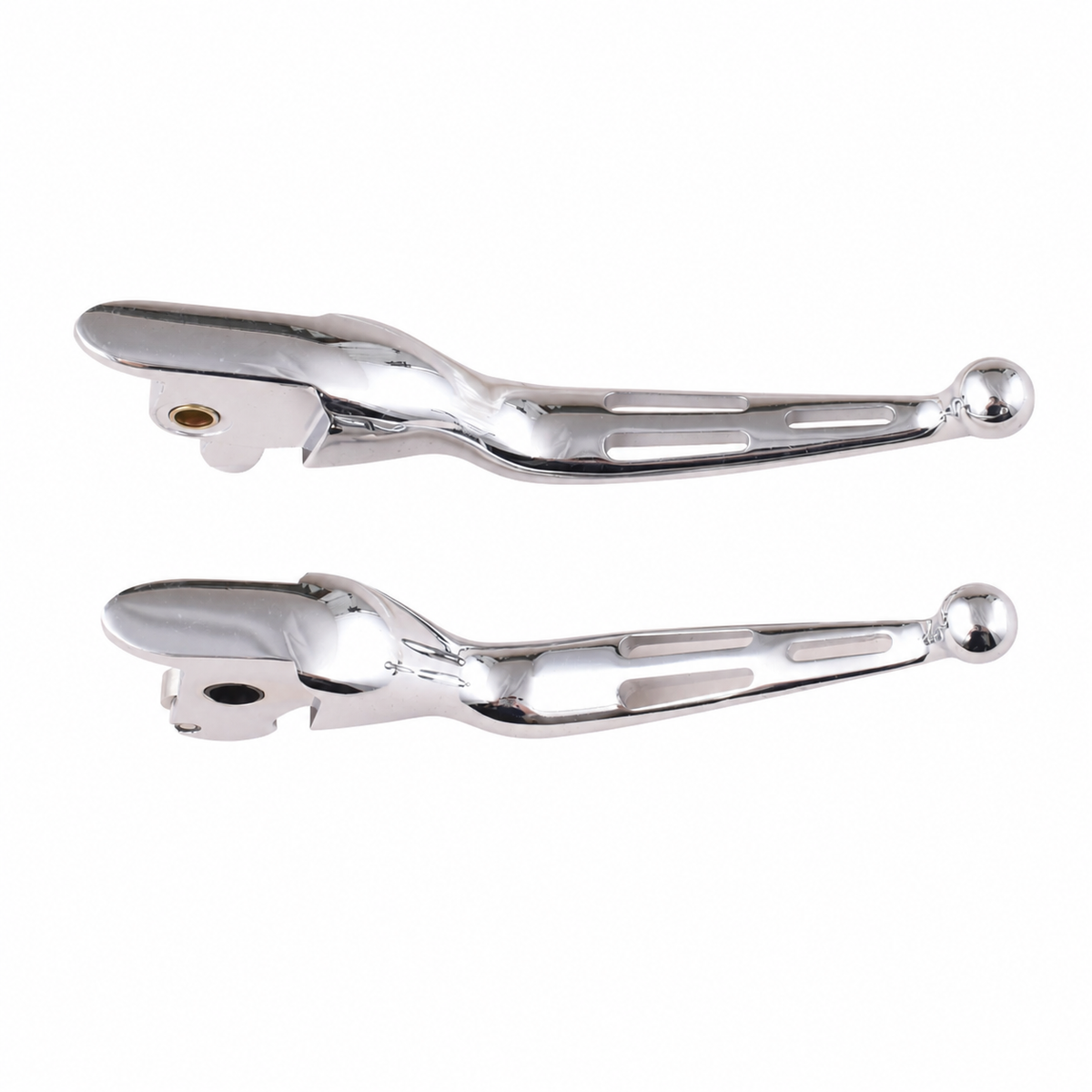 MotoTown Chrome Slotted Brake & Clutch Lever Set for Hydraulic Clutch, 2014-2016 Touring