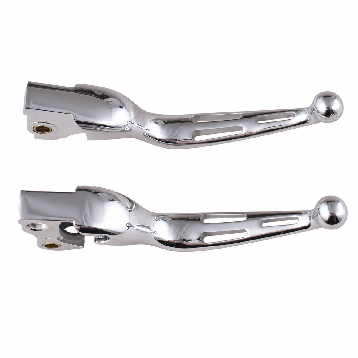 MotoTown Chrome 3-Slot Wide-Blade Hand Lever Set, 2014-2022 Sportster