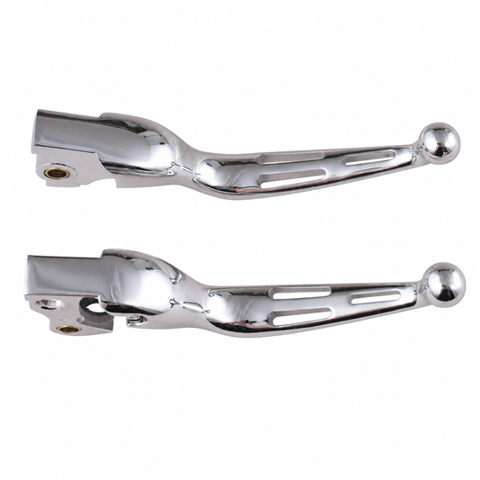 MotoTown Chrome 3-Slot Wide-Blade Hand Lever Set, 2014-2022 Sportster