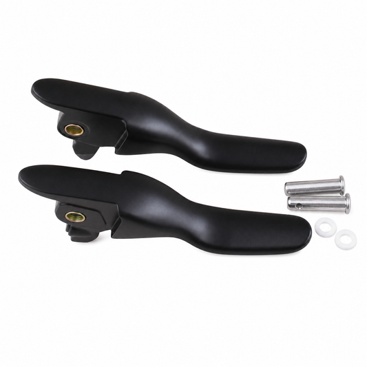 MotoTown 4 in. Short Solid-Blade Brake & Clutch Lever Set, Black