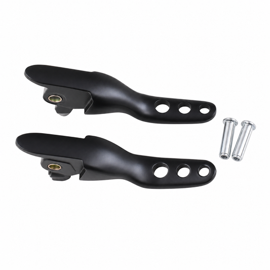 MotoTown 4 in. Short Drilled-Blade Brake & Clutch Lever Set, Black