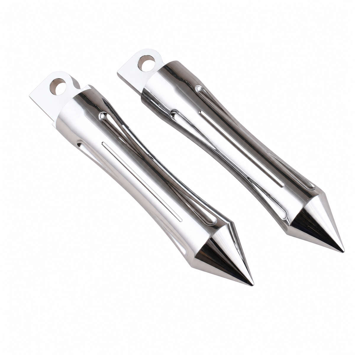 MotoTown Spike-Style Footpeg Pair - Chrome