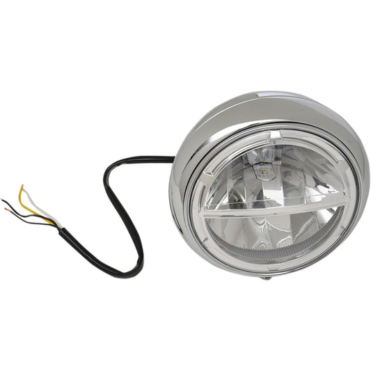 MotoTown 7 in. CREE LED Headlight Assembly - Chrome / Clear Lens, ECE for 1986-2017 Softail - MT-83081