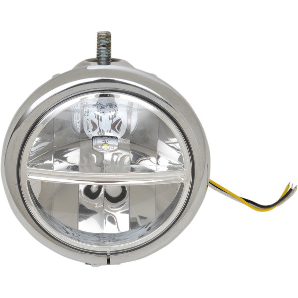MotoTown 5-3/4 in. LED Headlight Assembly - Chrome, Top Mount
