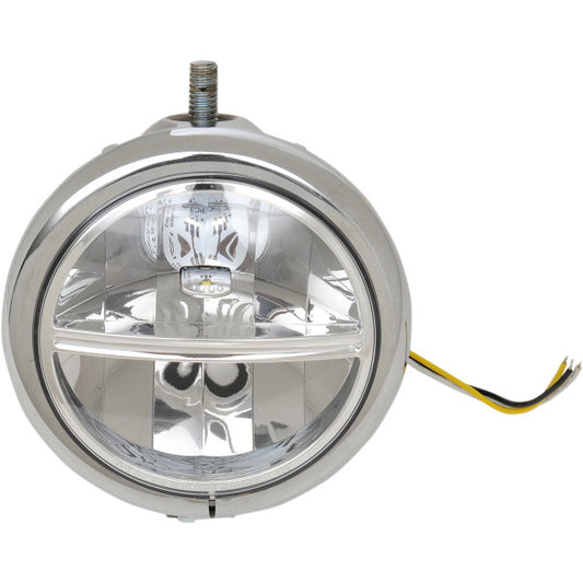MotoTown 5-3/4 in. LED Headlight Assembly - Chrome, Top Mount