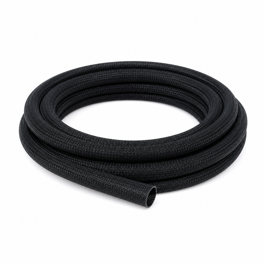 MotoTown Fiberglass Wire Insulation Sleeve, 16 mm ID x 17 mm OD, 3 m - Black - FG-080166