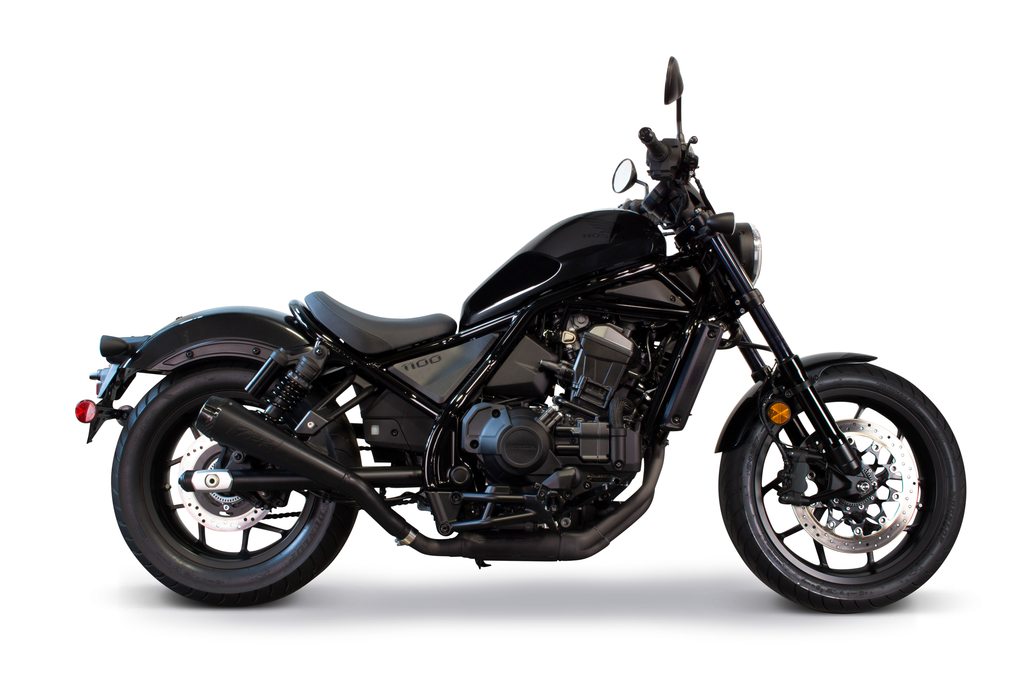 Two Brothers Racing Honda Rebel 1100 (2021+) High-Mount Ceramic Black Comp-S Slip-On Exhaust | 005-5260499-B