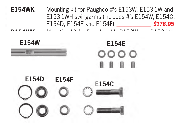 Paughco Wide Easyride Swingarm Pivot Installation Kit | E154WK