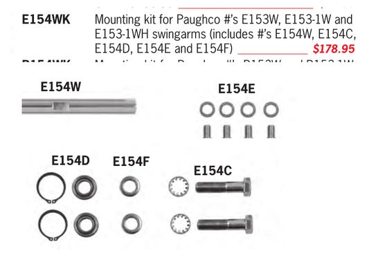 Paughco Wide Easyride Swingarm Pivot Installation Kit | E154WK