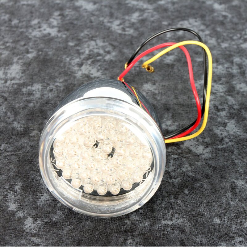 Bikers Choice 鍍鉻子彈型 LED 後方向燈｜透明燈殼／琥珀光 489856