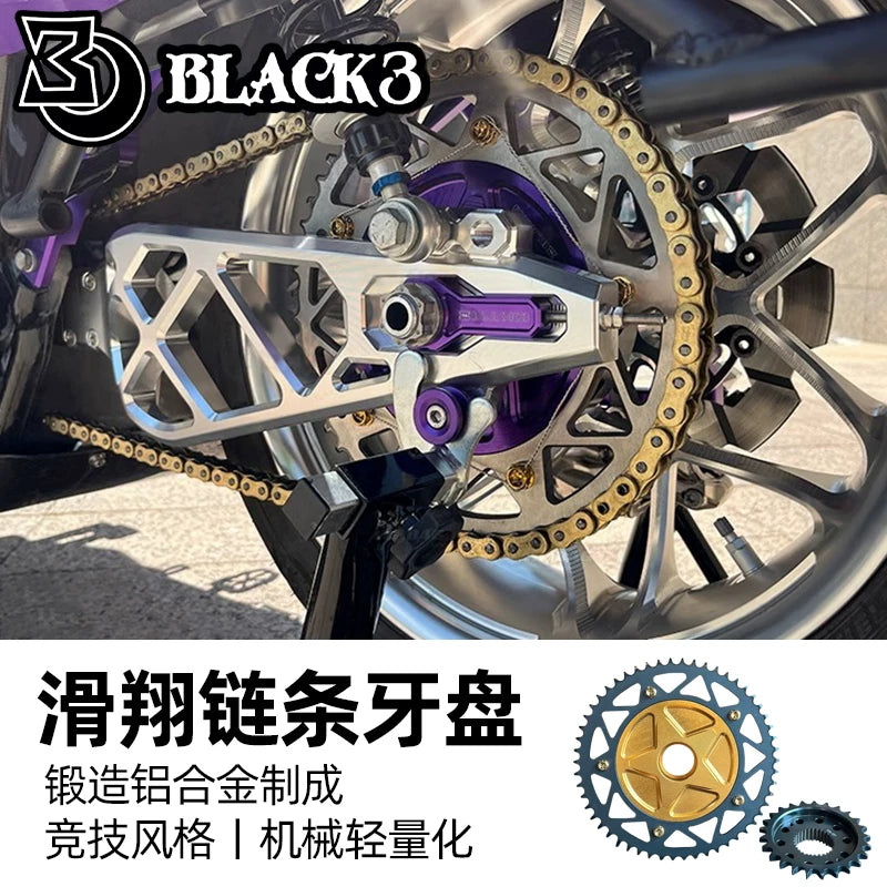 BLACK3 B3H0901 鏈條傳動改裝套件安裝示意；鏈條另售