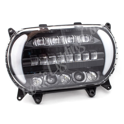 Letric Lighting 2015+ Early Road Glide LED 黑色/鍍鉻 頭燈 附 方向燈｜LLC-5LRA-TS