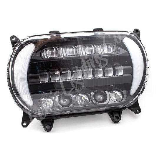 Letric Lighting 2015+ Early Road Glide LED 黑色/鍍鉻 頭燈 附 方向燈｜LLC-5LRA-TS