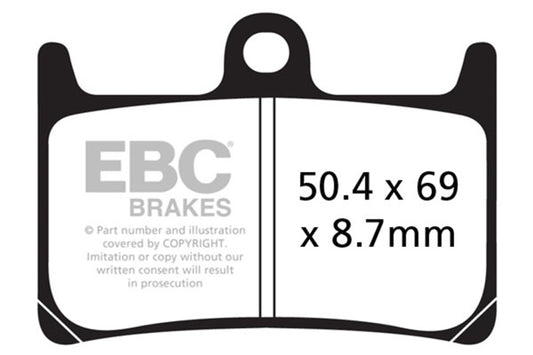 EBC 17-22 Yamaha YZF-R6 H 前側 左側/右側 燒結 HH 煞車來令片｜FA380HH
