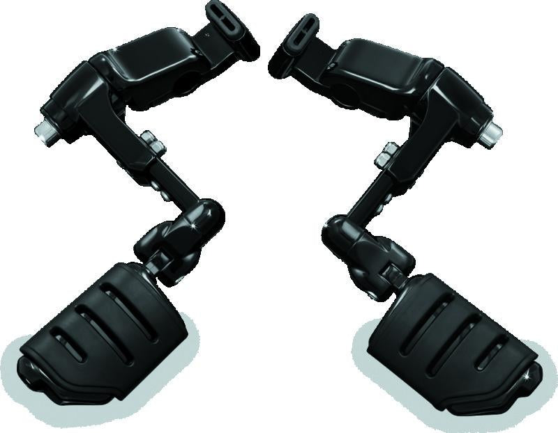 Kuryakyn Ergo III 可調式 固定座 附 Trident Dually ISO 腳踏 亮黑色｜3990